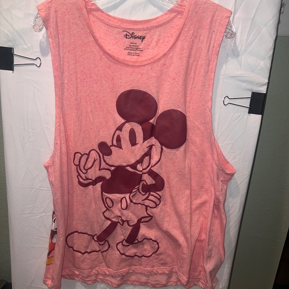 Disney Mickey Mouse & Friends Pink Heather Graphic Muscle Tank Top 3XL Womens